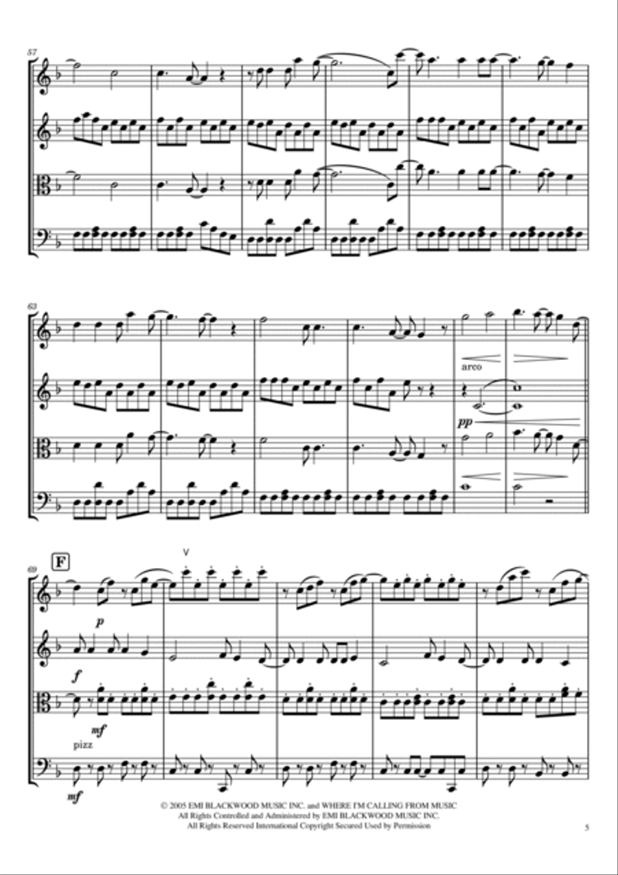 Soul Meets Body Soul Meets Body String Quartet scores gallery preview page 5
