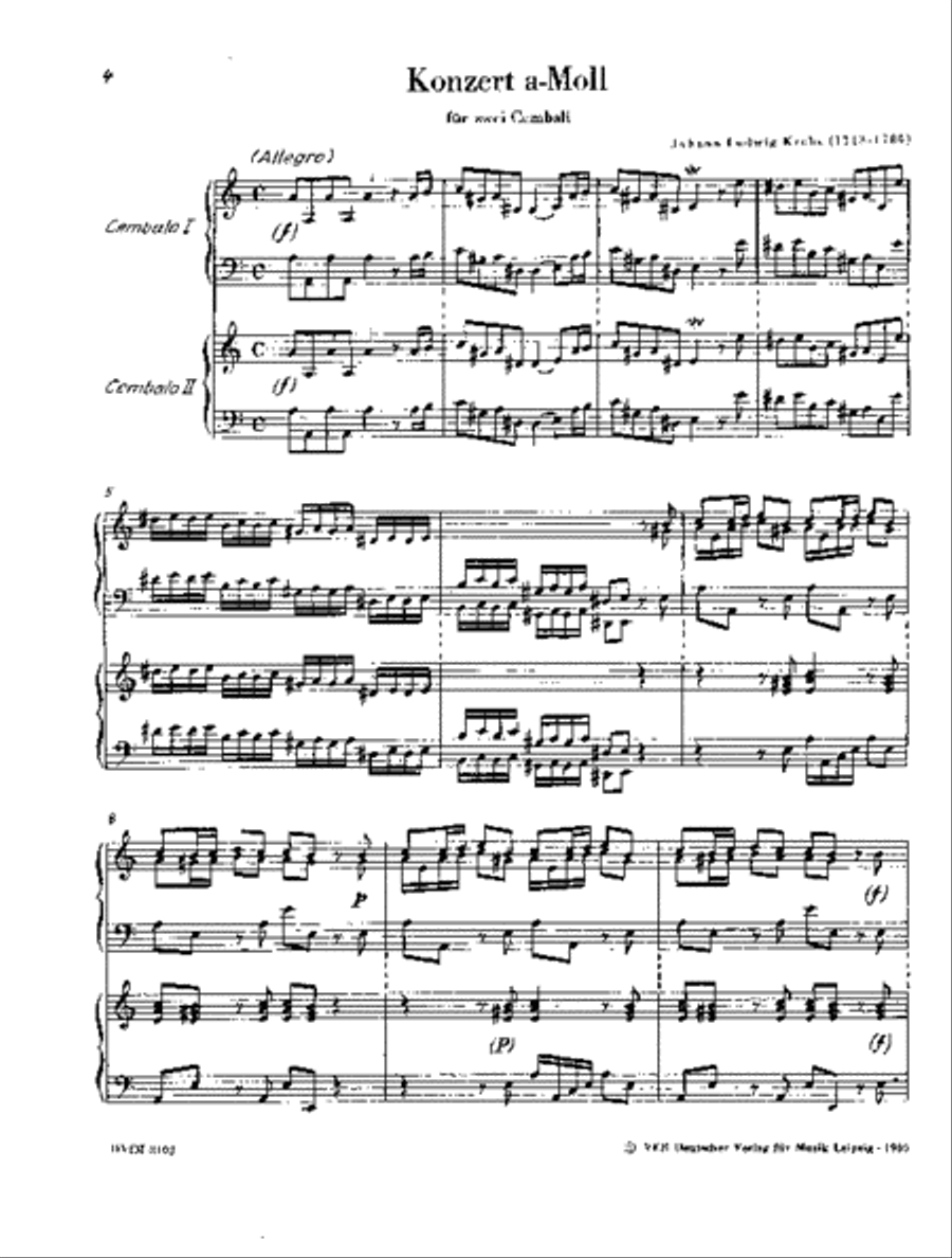 Concerto for 2 Harpsichords in A minor Harpsichord scores gallery preview page 2