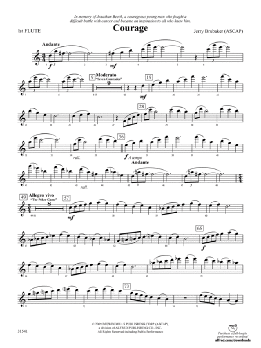 Courage: Flute Full Orchestra scores gallery preview page 1