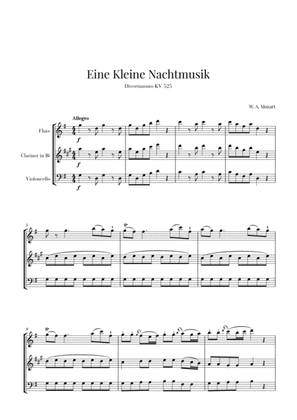 Book cover for Eine Kleine Nachtmusik for Flute, Clarinet and Cello