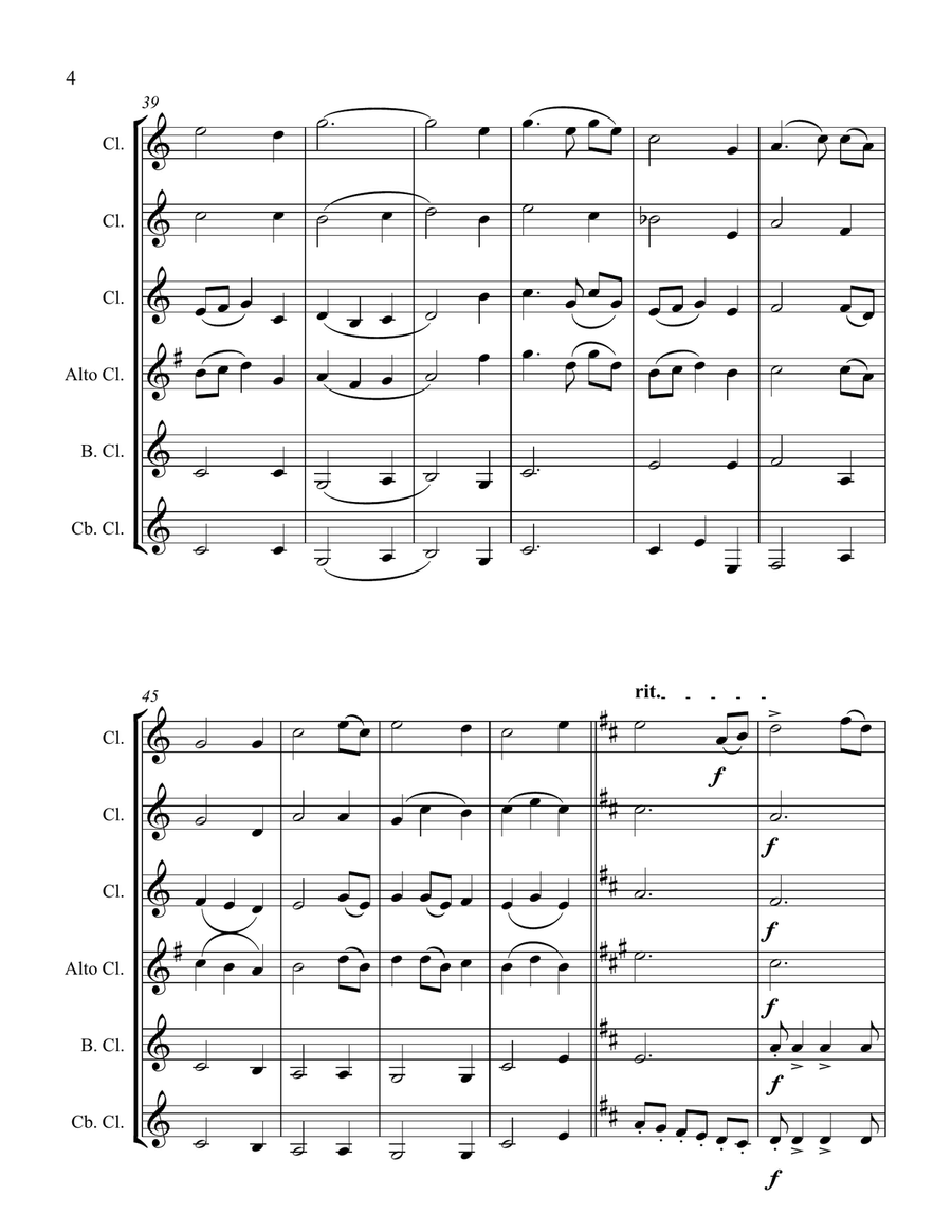 Amazing Grace - For Clarinet Choir Clarinet Choir scores gallery preview page 5