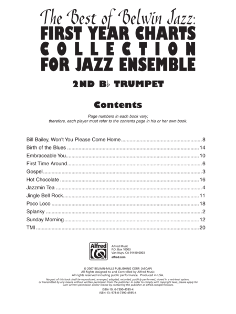 First Year Charts Collection for Jazz Ensemble Jazz Ensemble scores gallery preview page 2