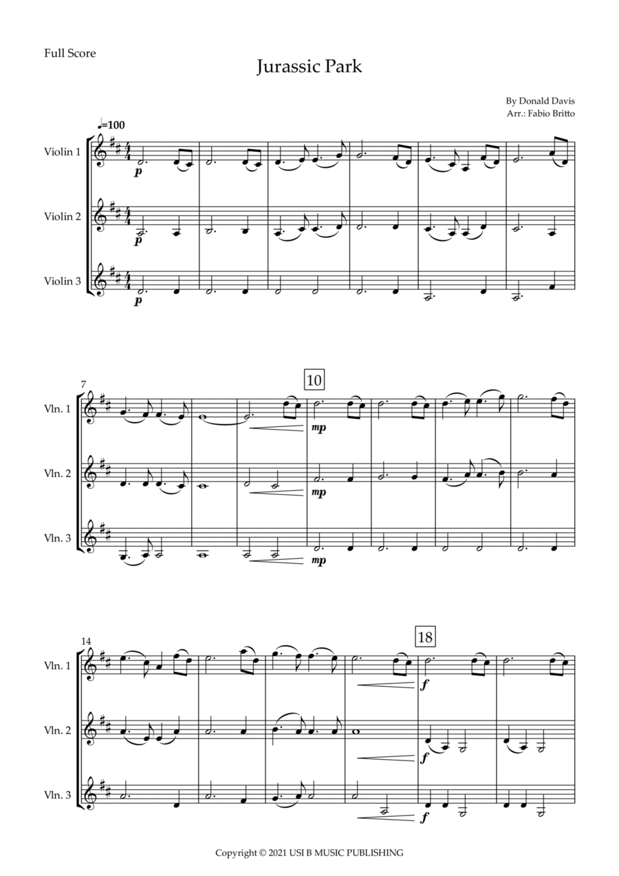 Jurassic Park Iii Jurassic Park Iii String Trio scores gallery preview page 1