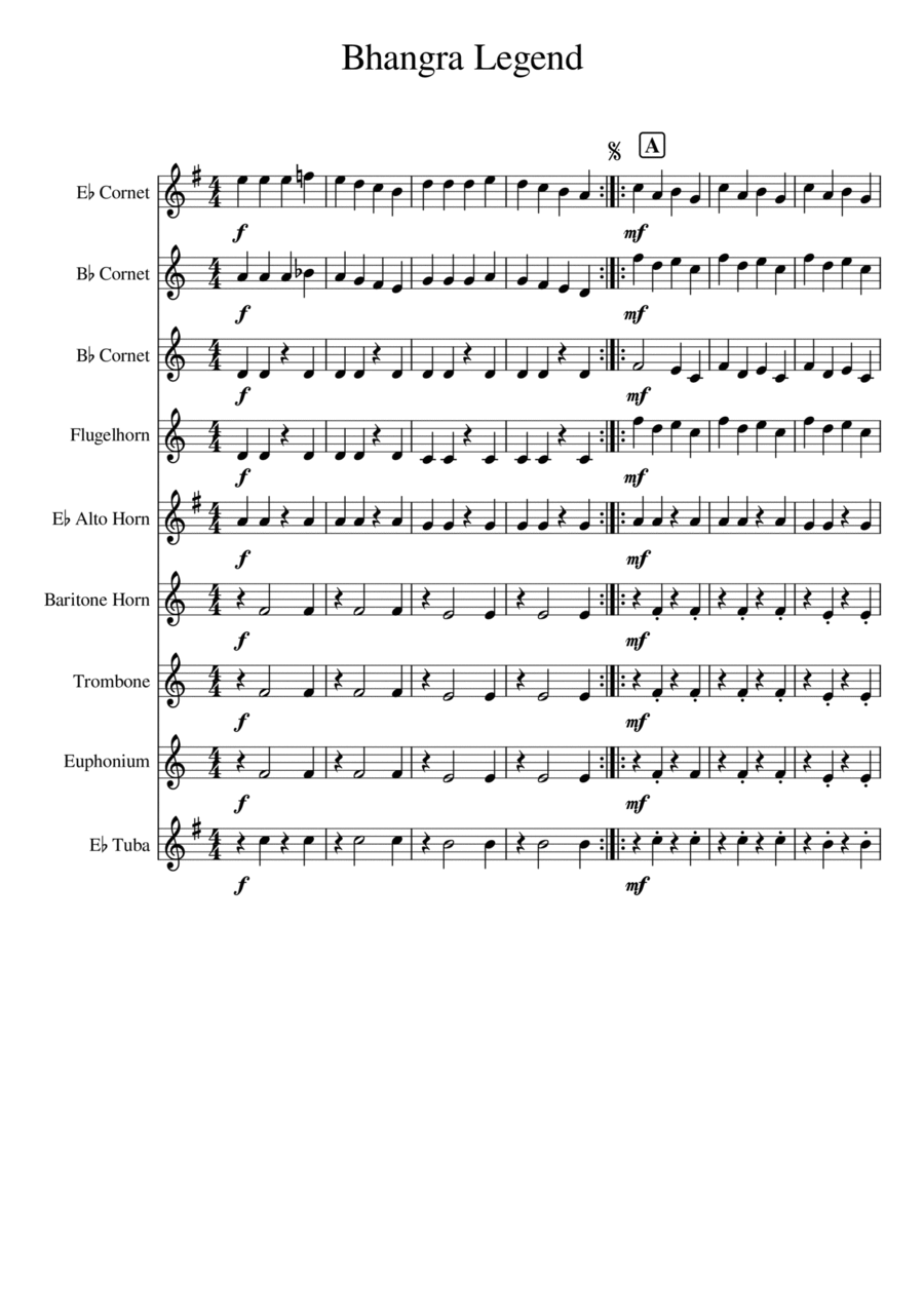Bhangra Legend Brass Ensemble scores gallery preview page 1