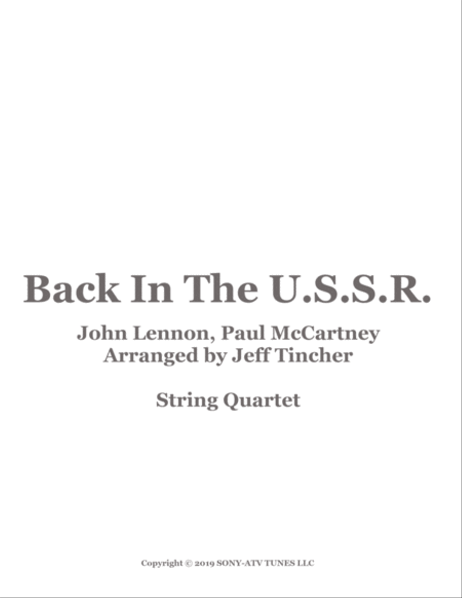 Back In The Ussr String Quartet scores gallery preview page 1