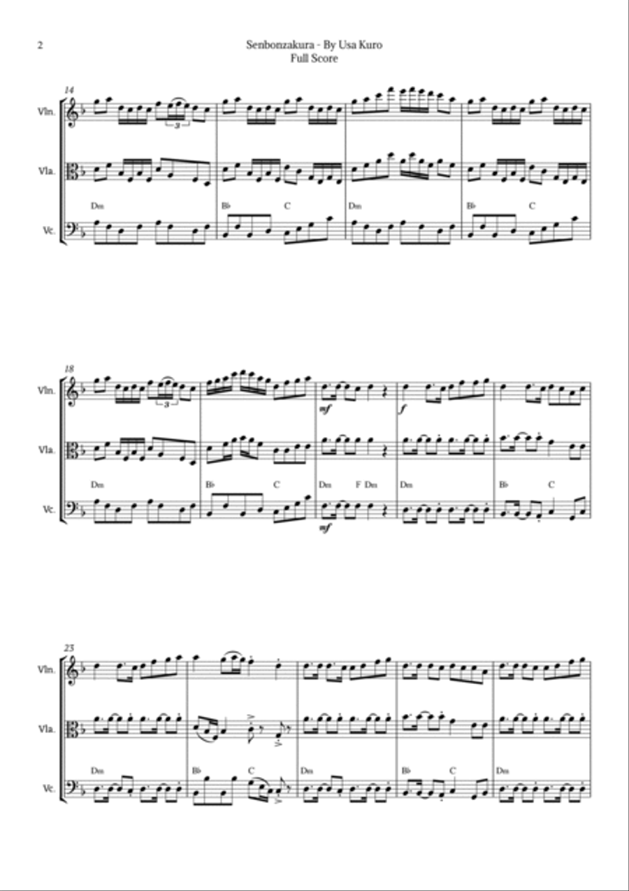 Senbonzakura String Trio scores gallery preview page 2