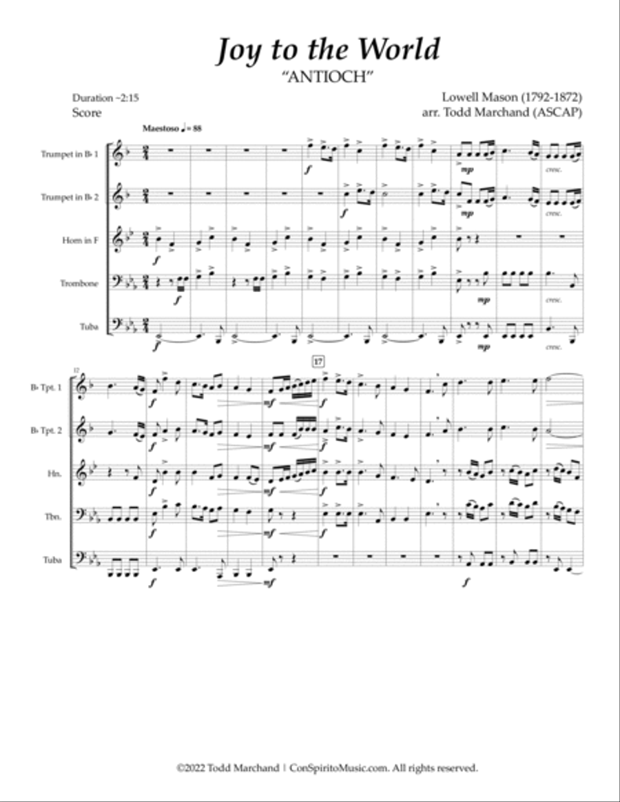 Joy to the World — brass quintet Brass Quintet scores gallery preview page 3