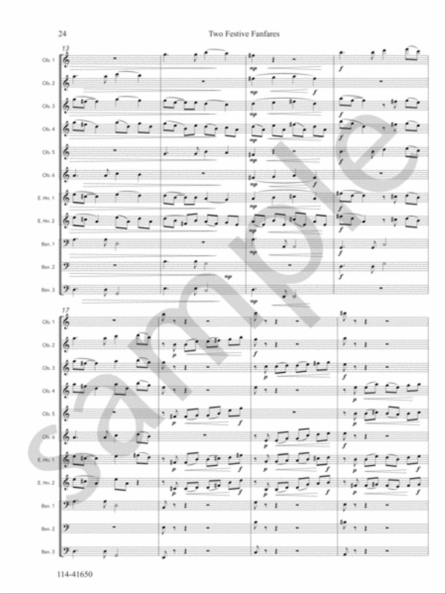 Two Festive Fanfares Chamber Music scores gallery preview page 13