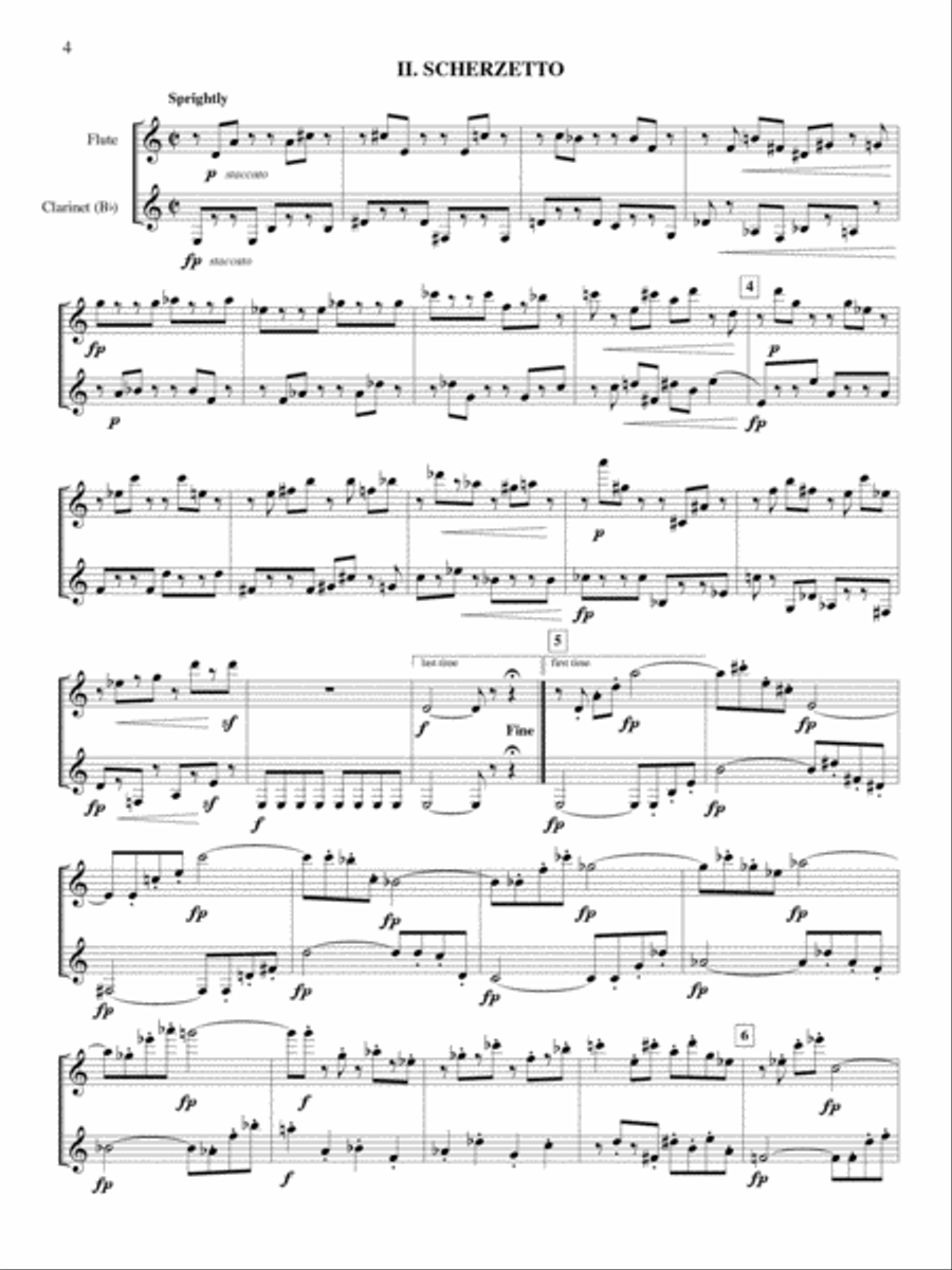 Canonic Variations for Flute and Clarinet, Op. 47 Clarinet scores gallery preview page 3