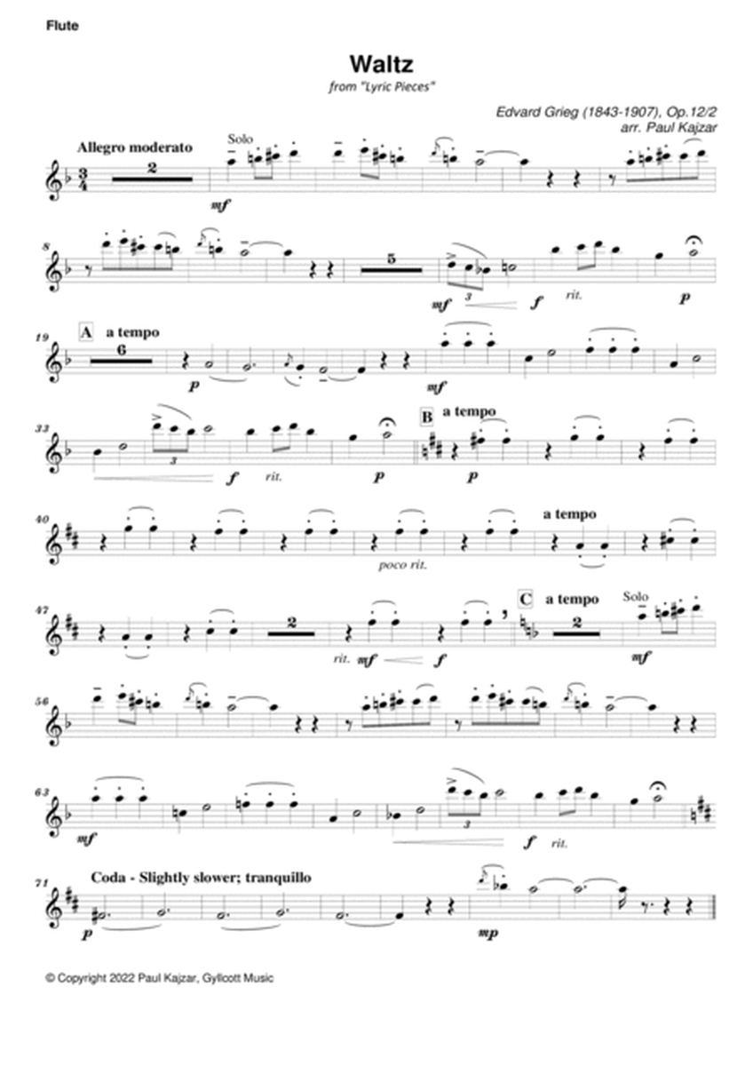 Waltz Op. 12 No. 2 from Lyric Pieces (Wind Quintet)