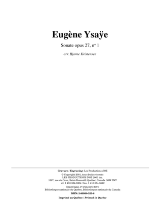 Book cover for Sonate opus 27, no 1