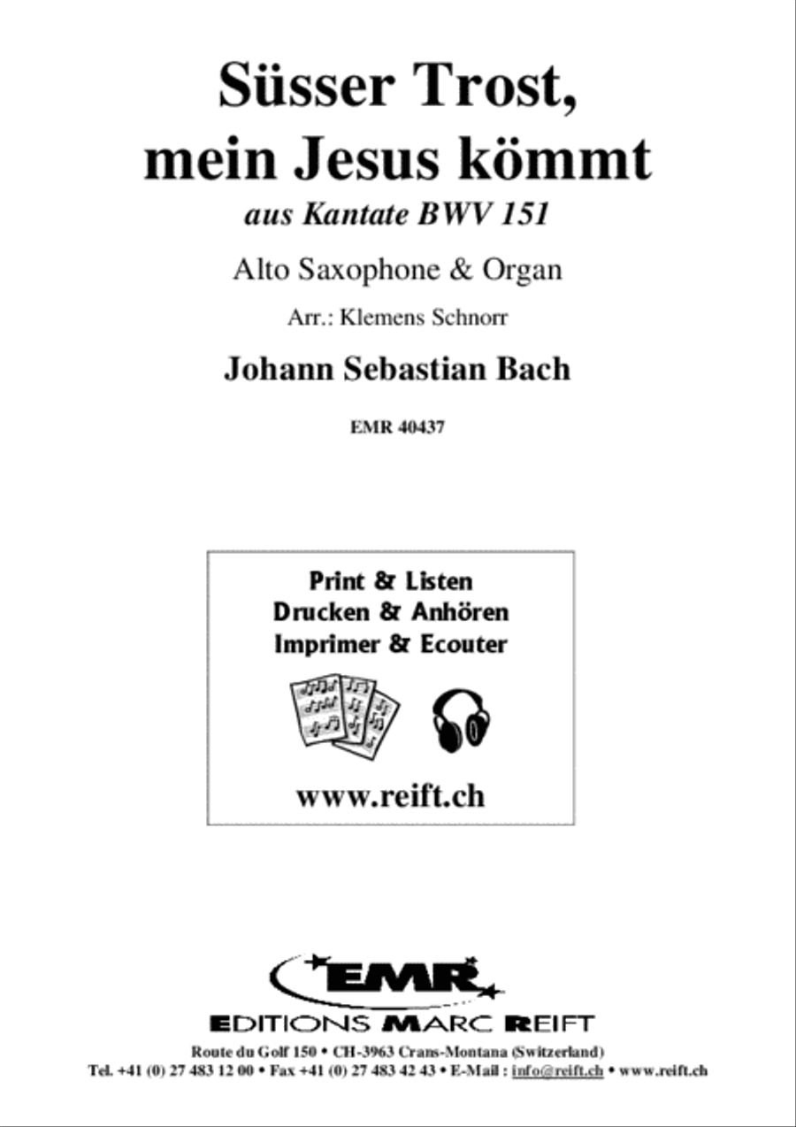 Susser Trost, mein Jesus kommt Alto Saxophone scores gallery preview page 2