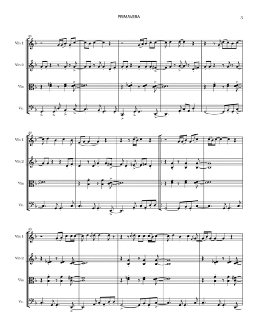 Primavera Primavera String Quartet scores gallery preview page 3