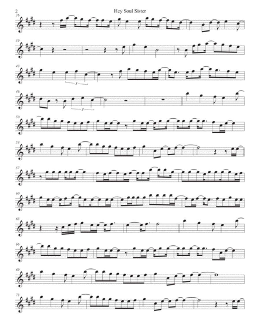 Hey, Soul Sister Oboe Solo scores gallery preview page 2