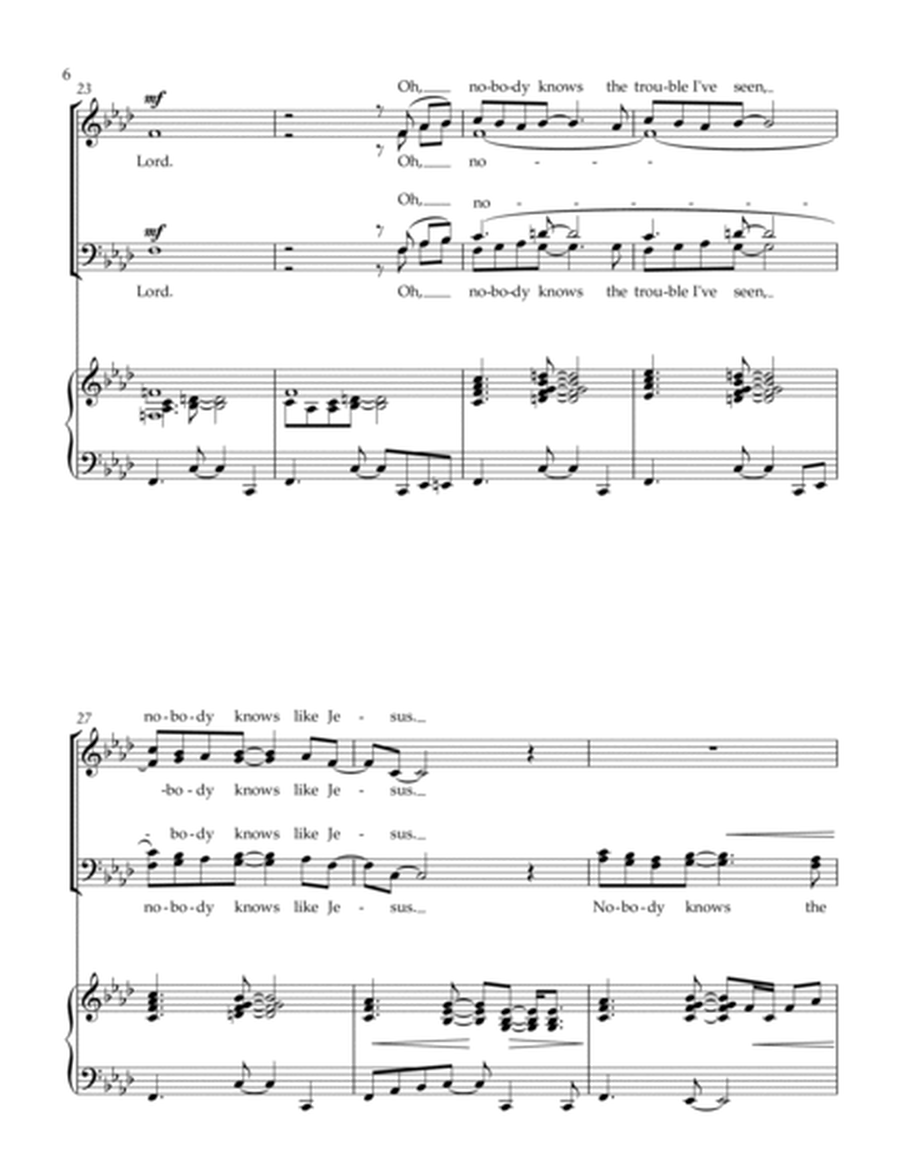 NOBODY KNOWS LIKE THE LORD - SATB, piano image number null