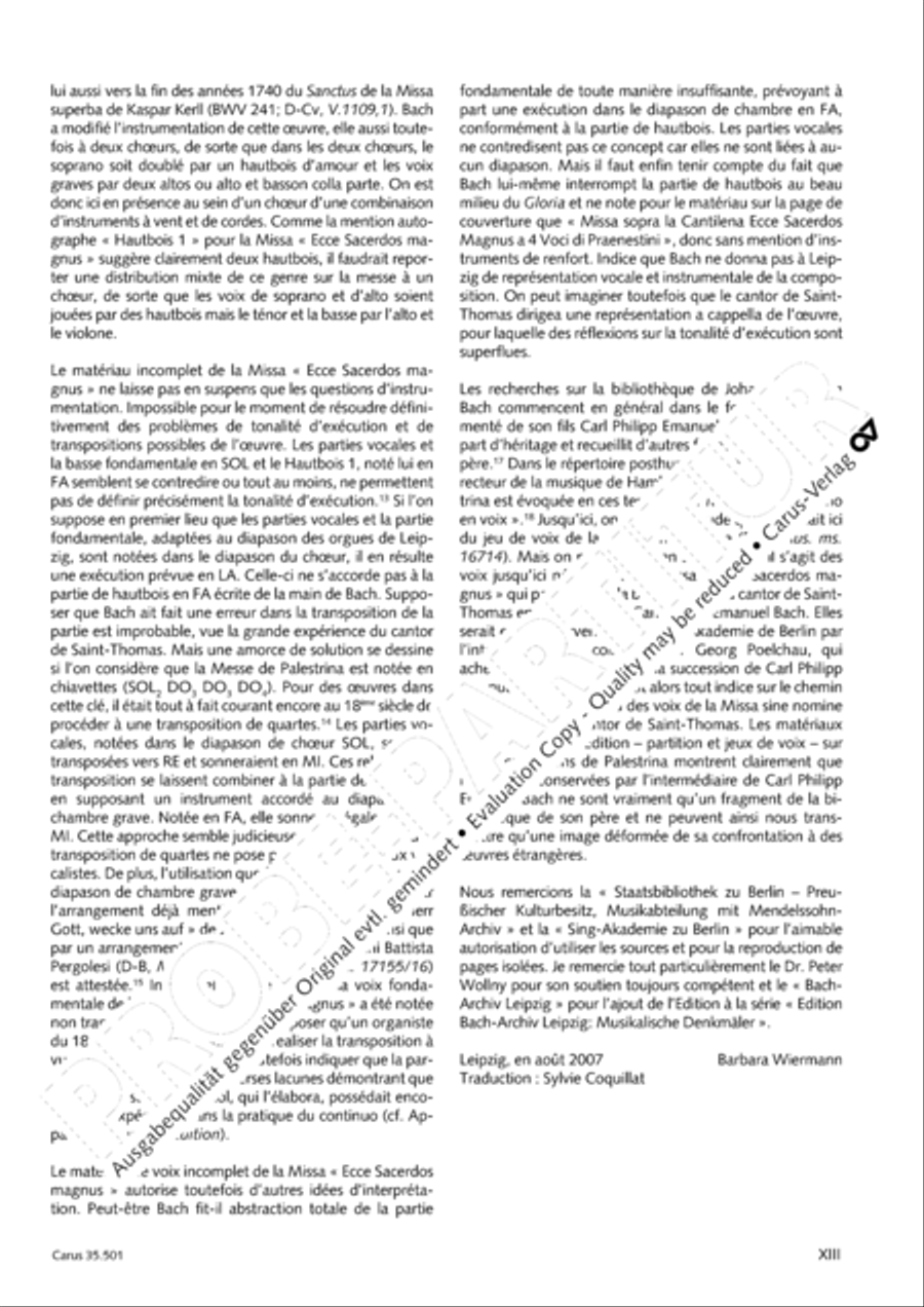 Palestrina: Masses and individual movements