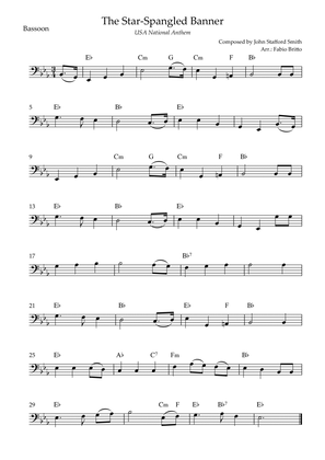 The Star Spangled Banner (USA National Anthem) for Bassoon Solo with Chords (Eb Major)