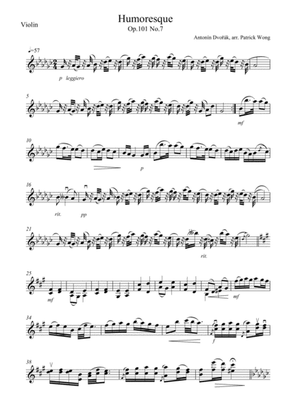 Dvorak - Humoresque Op.101 No.7 (Violin, Cello)