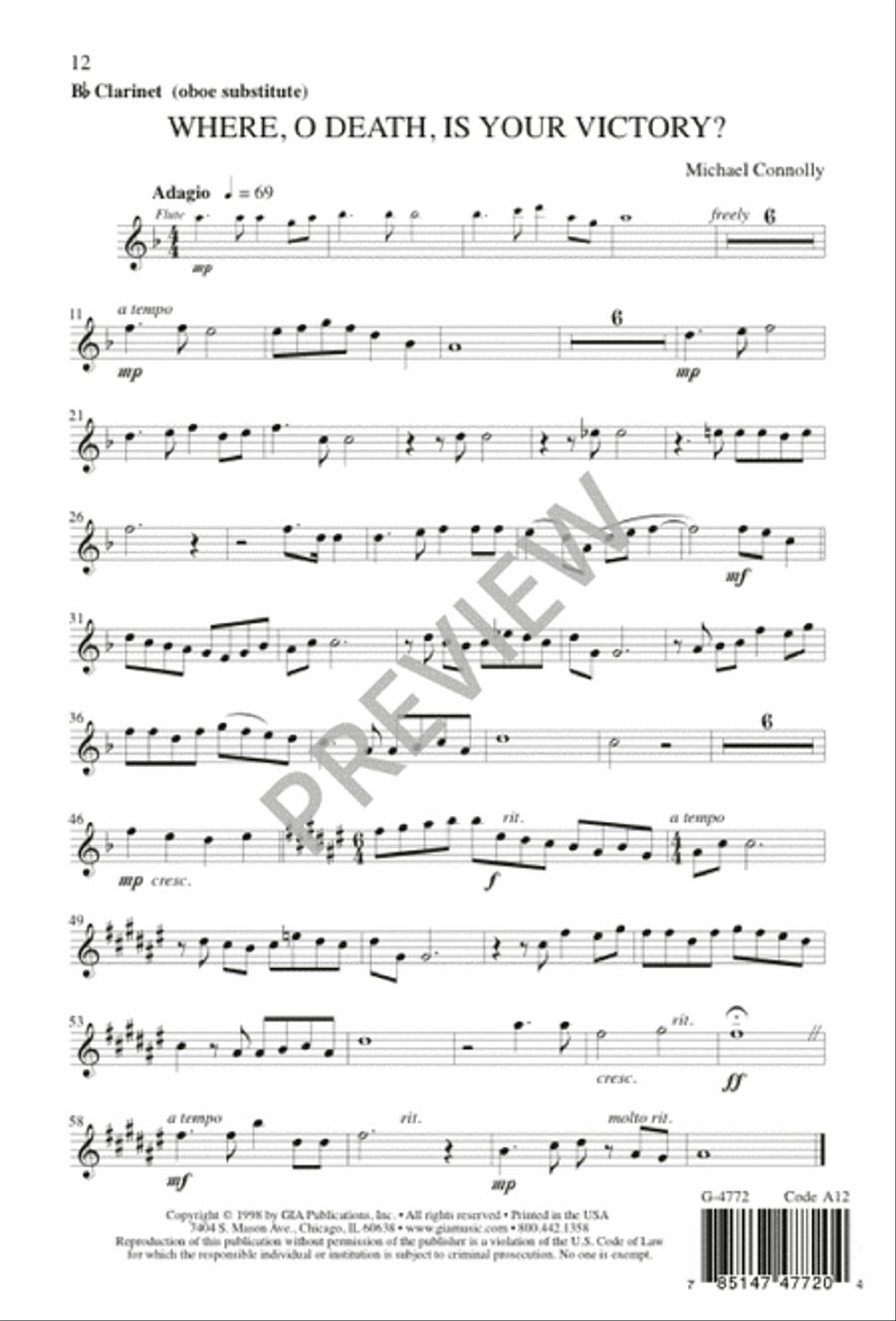 Where, O Death, Is Your Victory? 4-Part scores gallery preview page 12