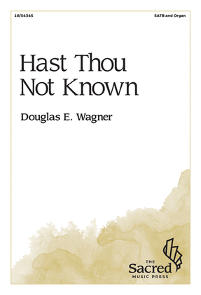 Book cover for Hast Thou Not Known