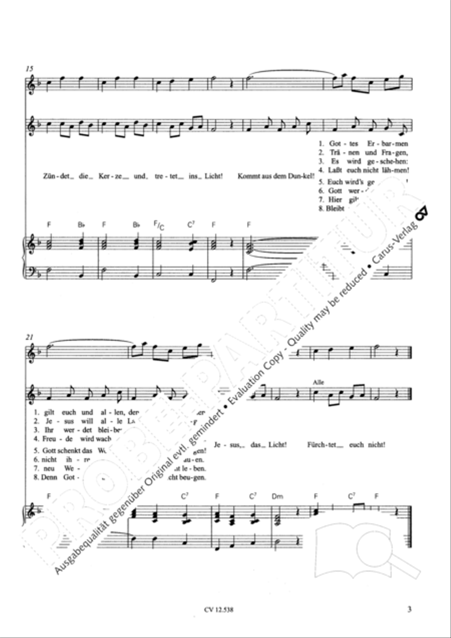 Jesus ist das Licht der Welt Children's Choir scores gallery preview page 4