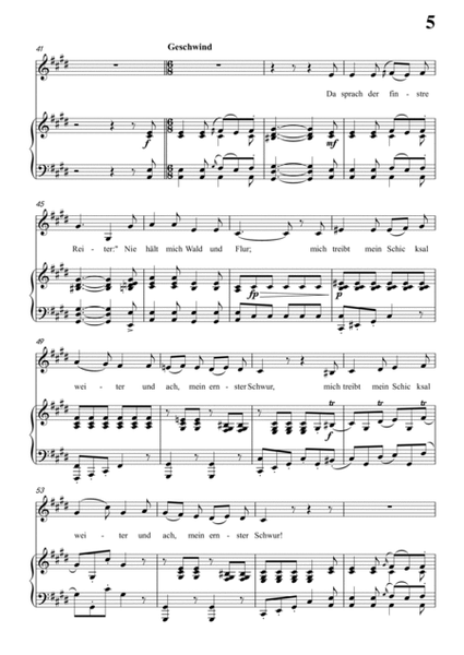 Schubert-Der Schäfer und der Reiter in bD Op.13 No.1,for Vocal and Piano