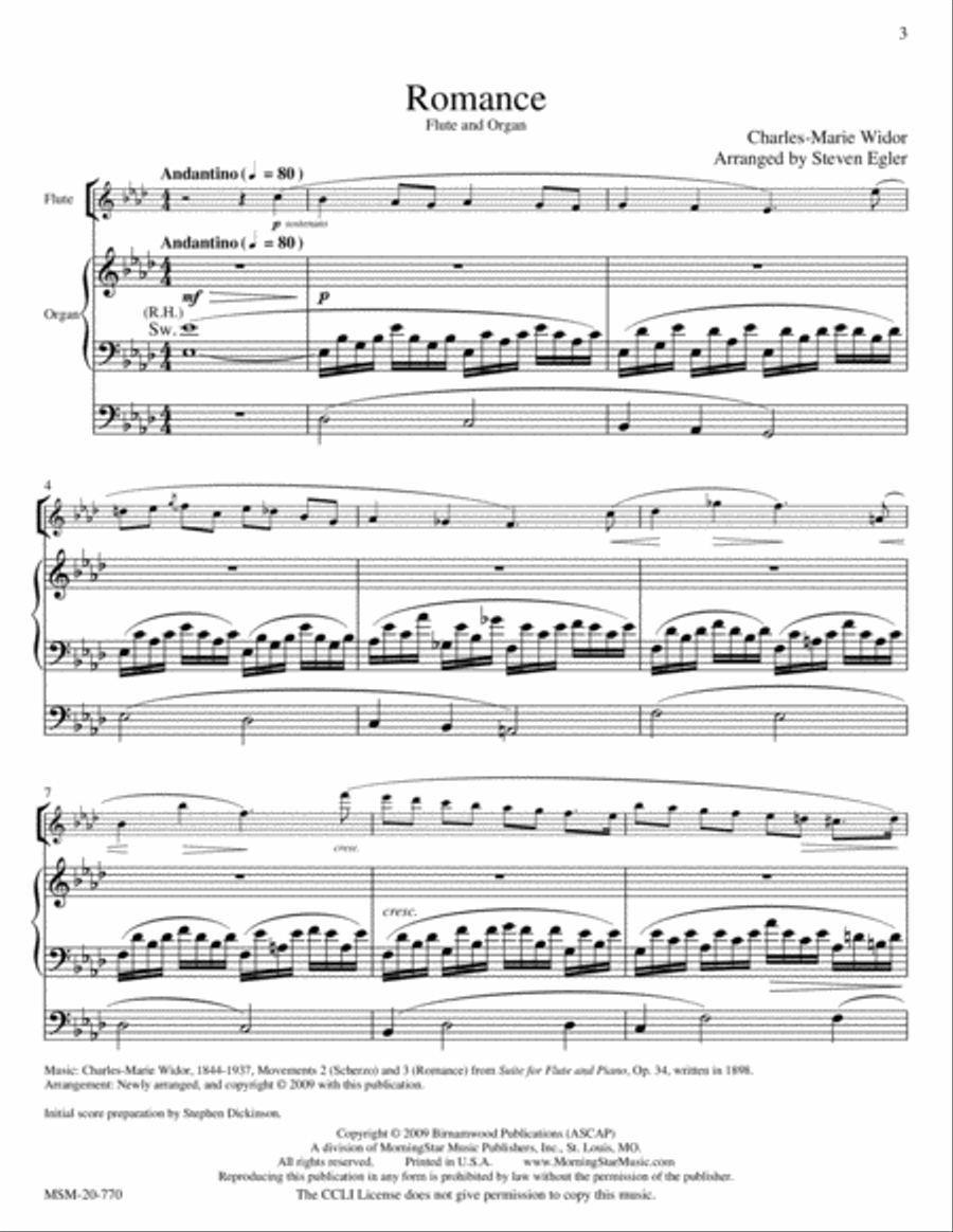 Romance and Scherzo from Suite, Op. 34 Flute scores gallery preview page 2
