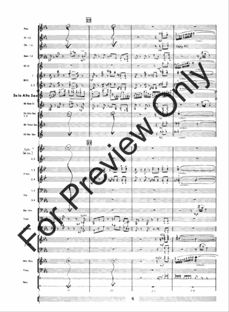 Fantasia For Alto Saxophone Concert Band (Score) Concert Band scores gallery preview page 8