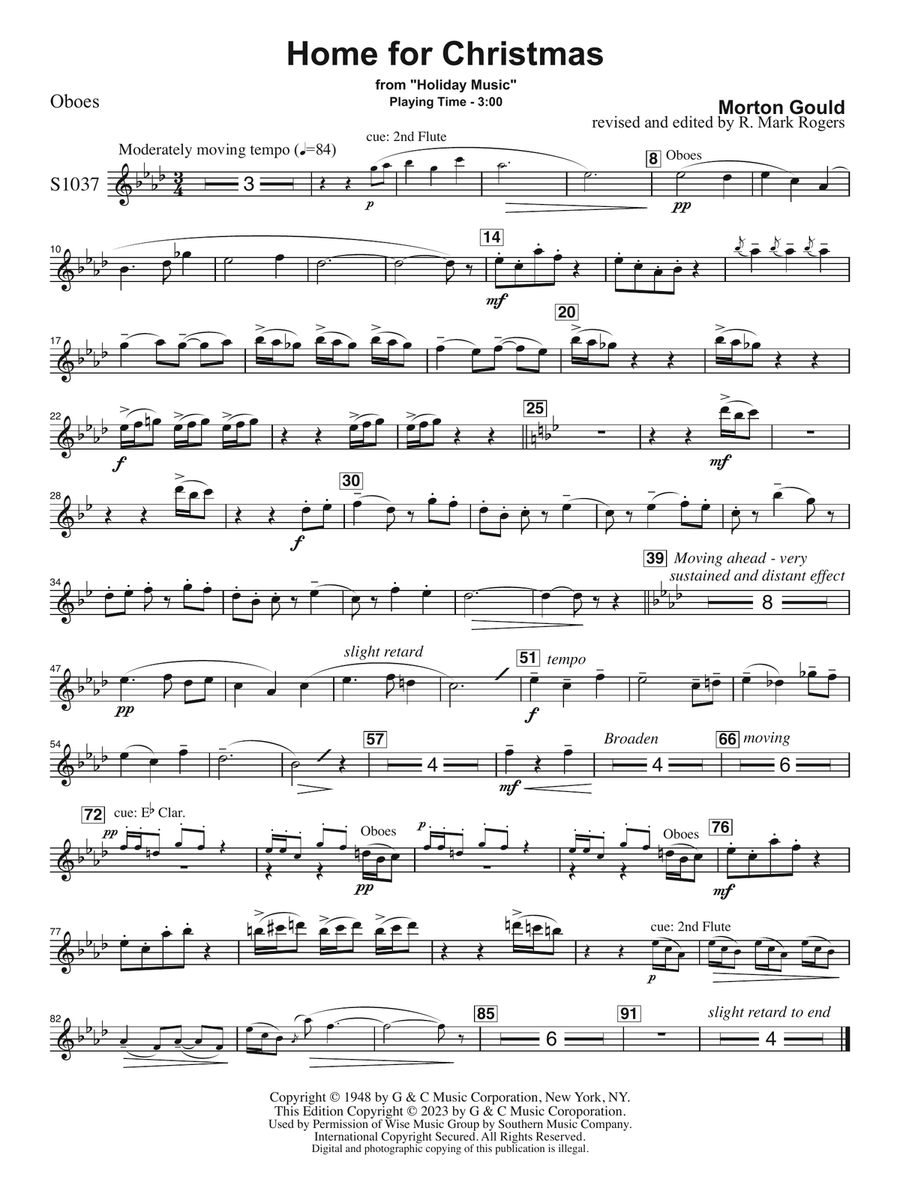 Home for Christmas (arr. R. Mark Rogers) - Oboe Concert Band scores gallery preview page 1