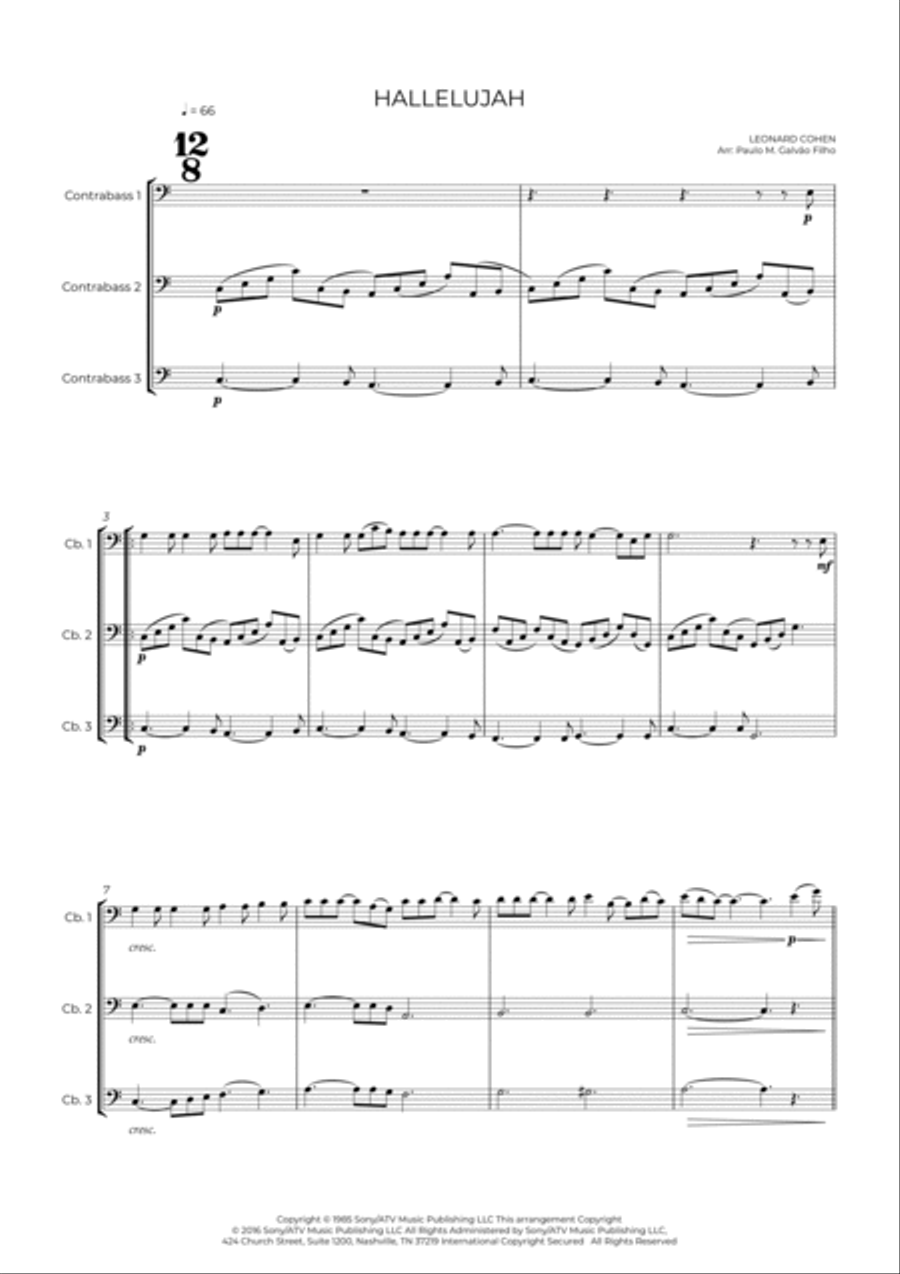 Hallelujah String Trio scores gallery preview page 2