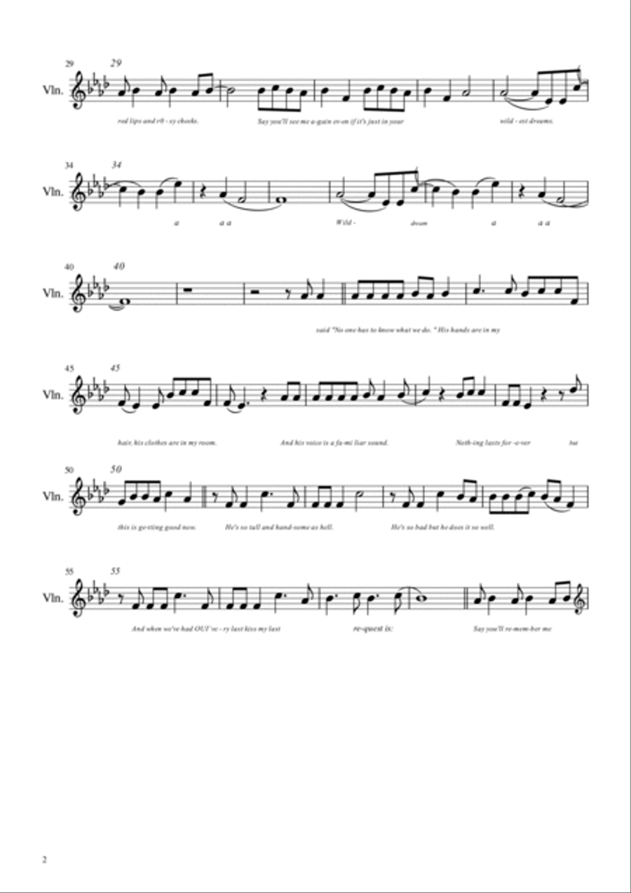 Wildest Dreams Violin Solo scores gallery preview page 2