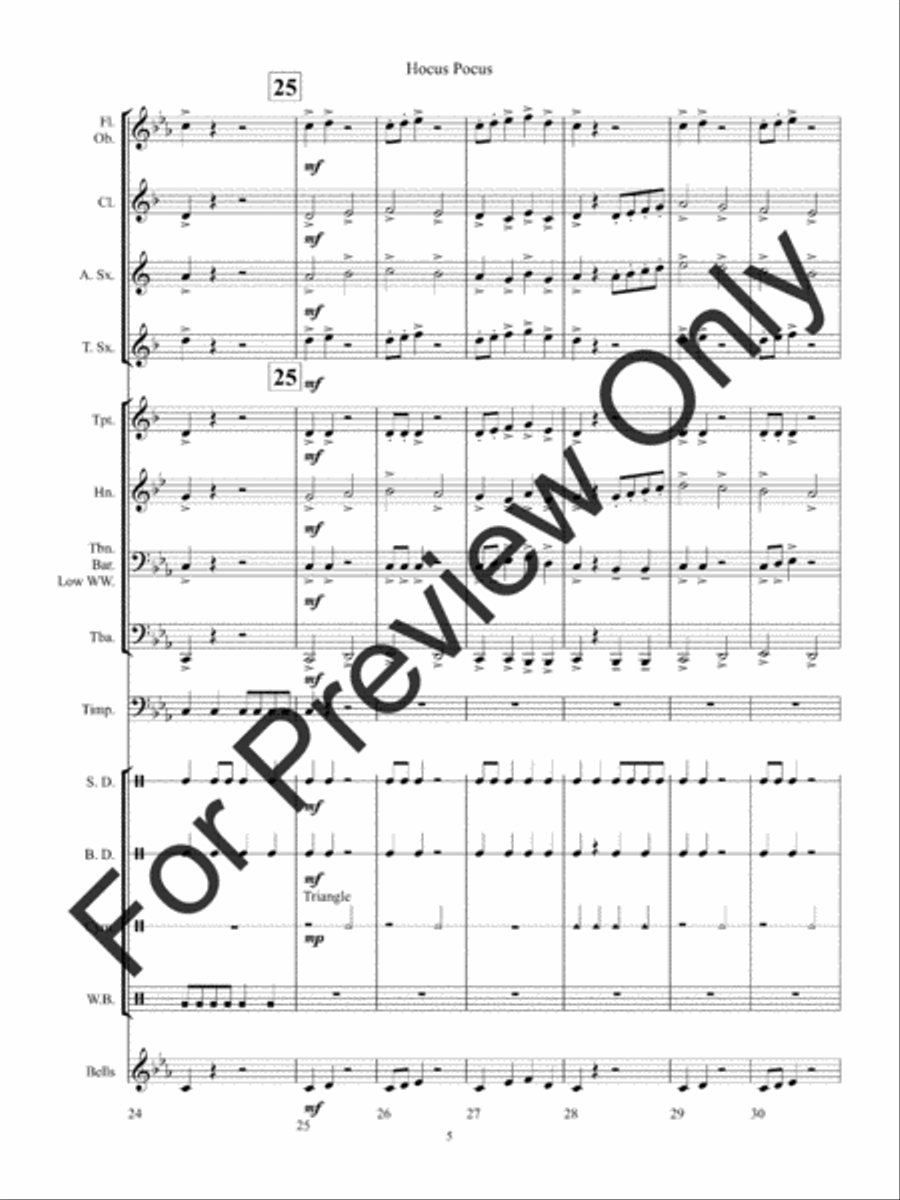 Hocus Pocus (Score) Concert Band scores gallery preview page 8