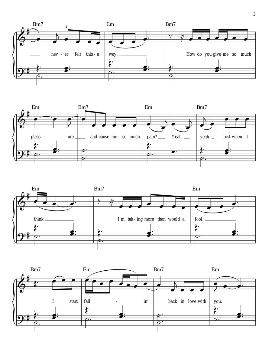 Fallin' Fallin' Easy Piano scores gallery preview page 3