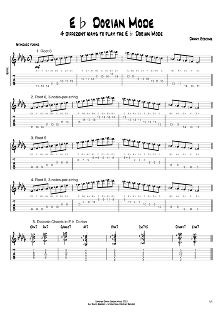 The Modes of Db Major (Scales for Guitarists)