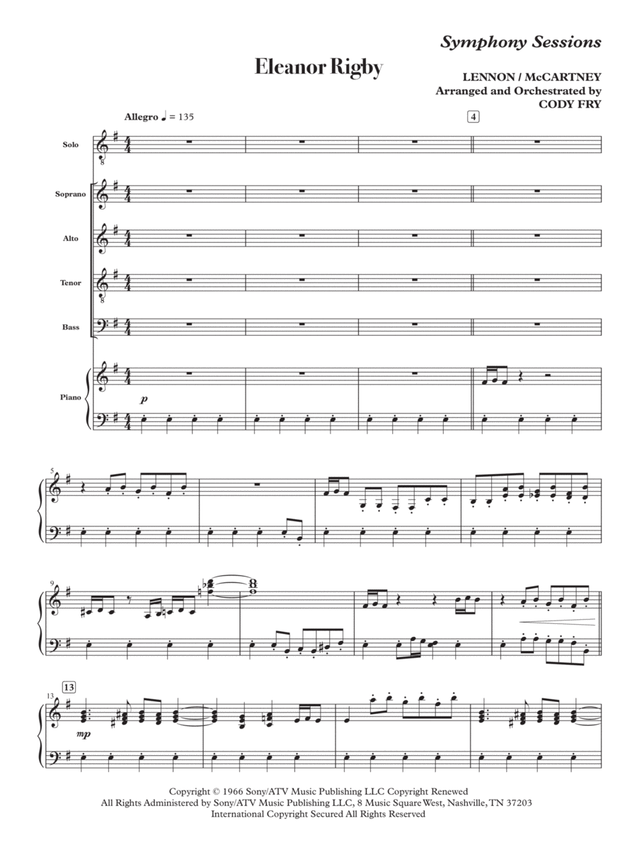 Eleanor Rigby Eleanor Rigby 4-Part scores gallery preview page 1