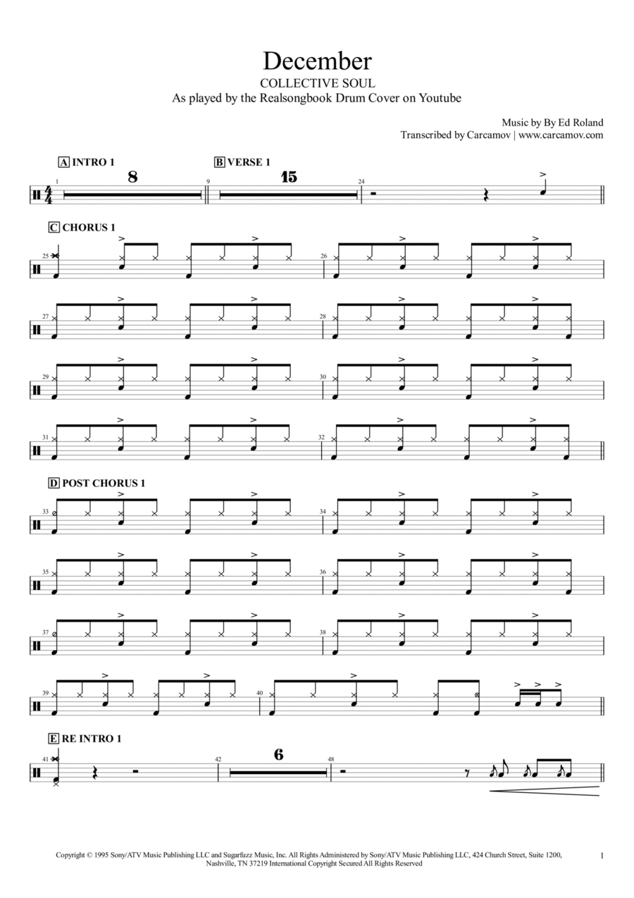 December December Drum Set scores gallery preview page 1