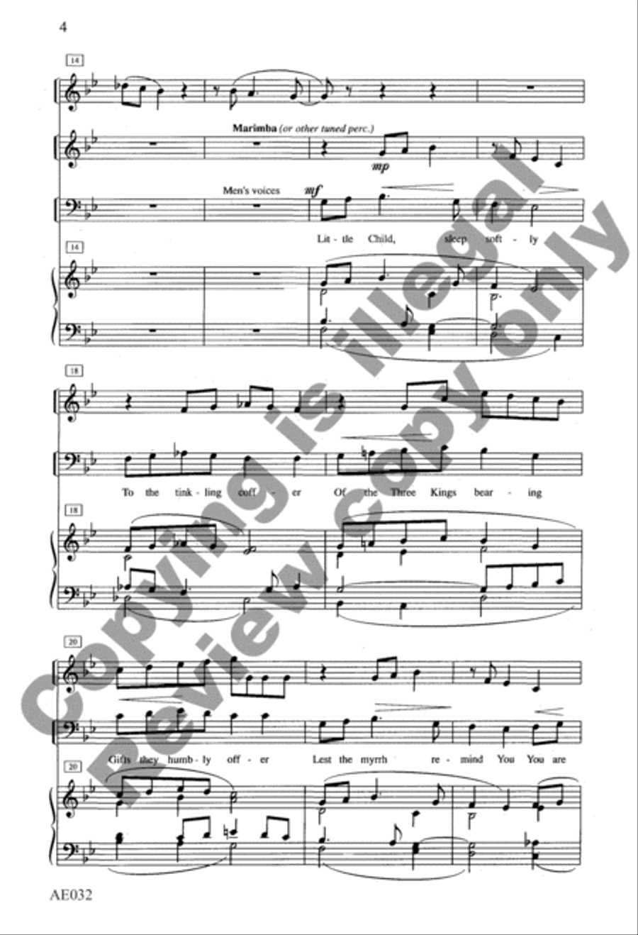 Lullaby After Christmas 4-Part scores gallery preview page 4