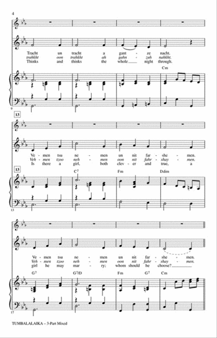 Tumbalalaika 3-Part scores gallery preview page 3