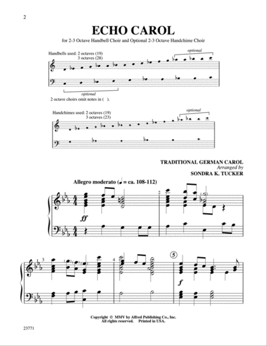 Echo Carol Handbell Choir scores gallery preview page 2