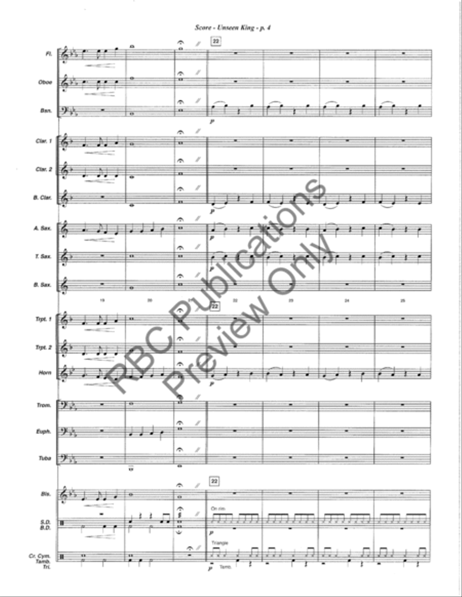 Unseen King Concert Band scores gallery preview page 7