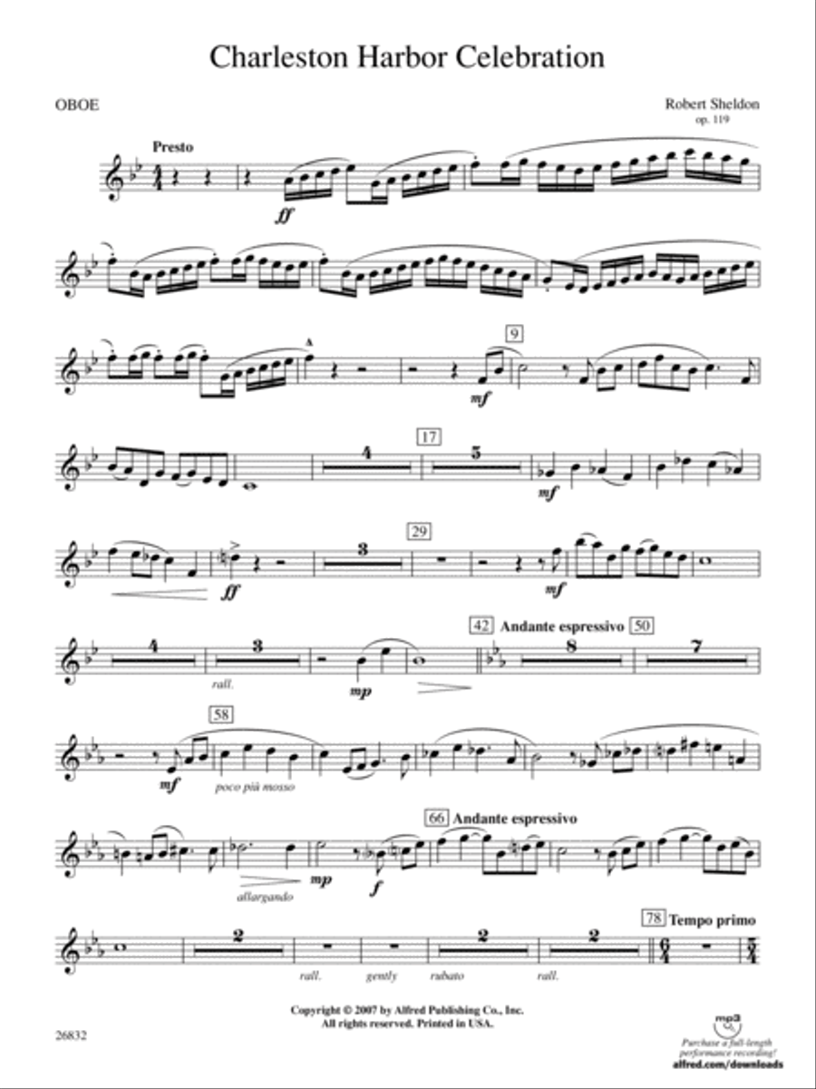 Charleston Harbor Celebration: Oboe Concert Band scores gallery preview page 1