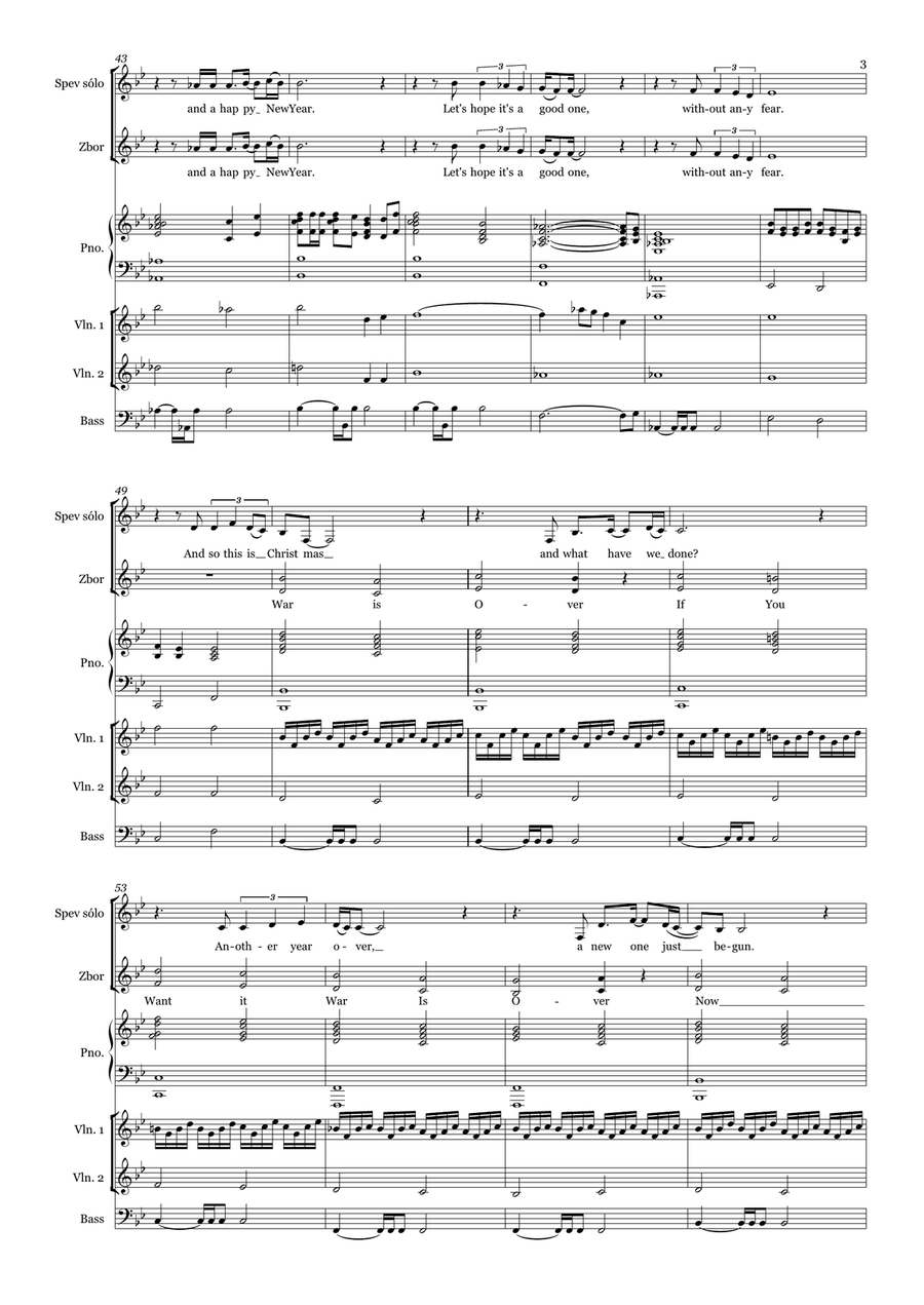 Happy Xmas (War Is Over) Small Ensemble scores gallery preview page 3