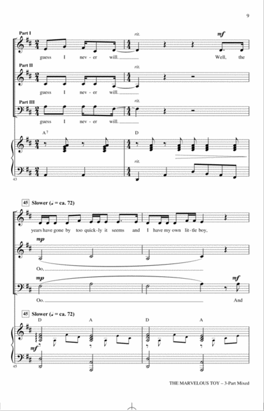 The Marvelous Toy (arr. Alan Billingsley) 3-Part scores gallery preview page 8