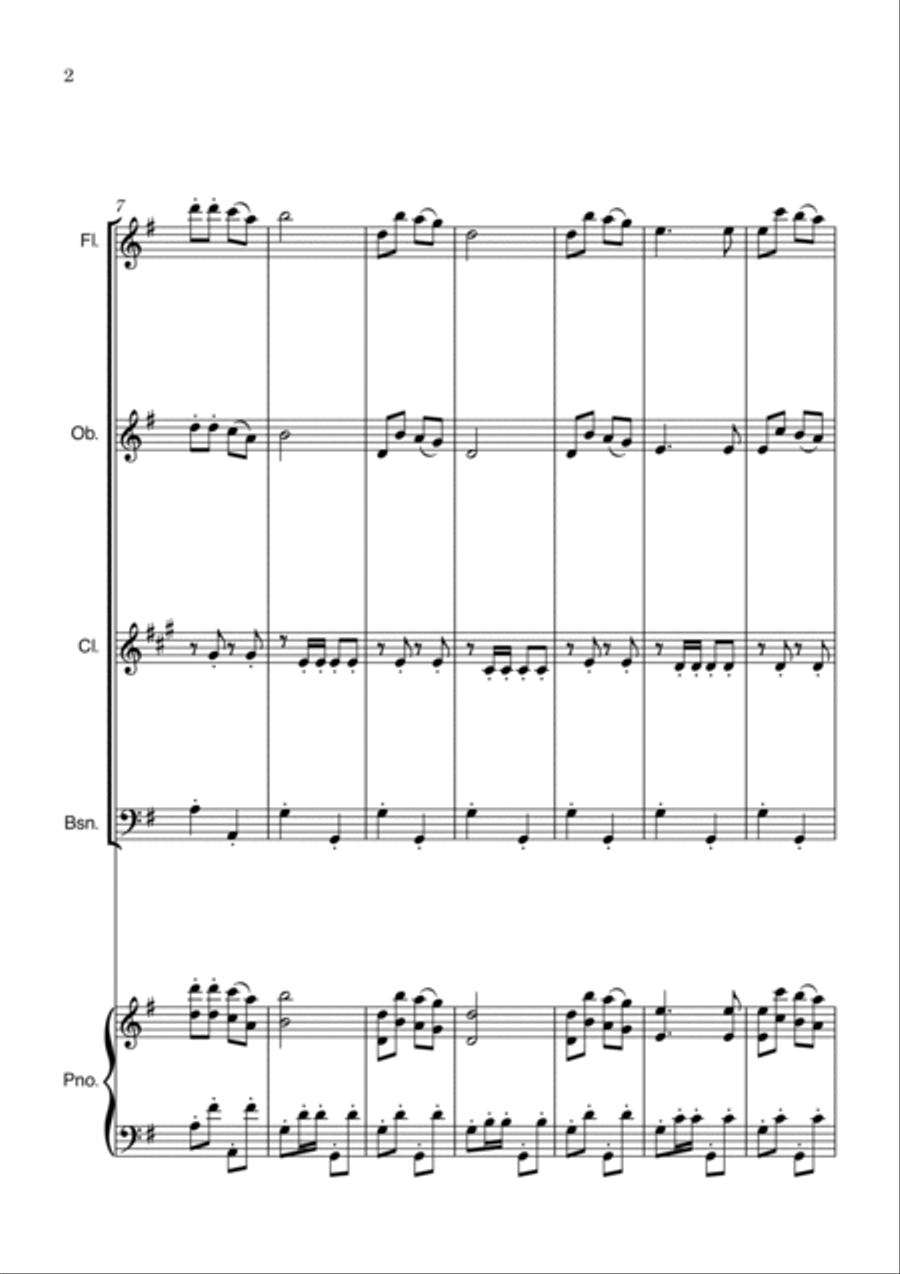 Jingle Bells Woodwind Quartet scores gallery preview page 2