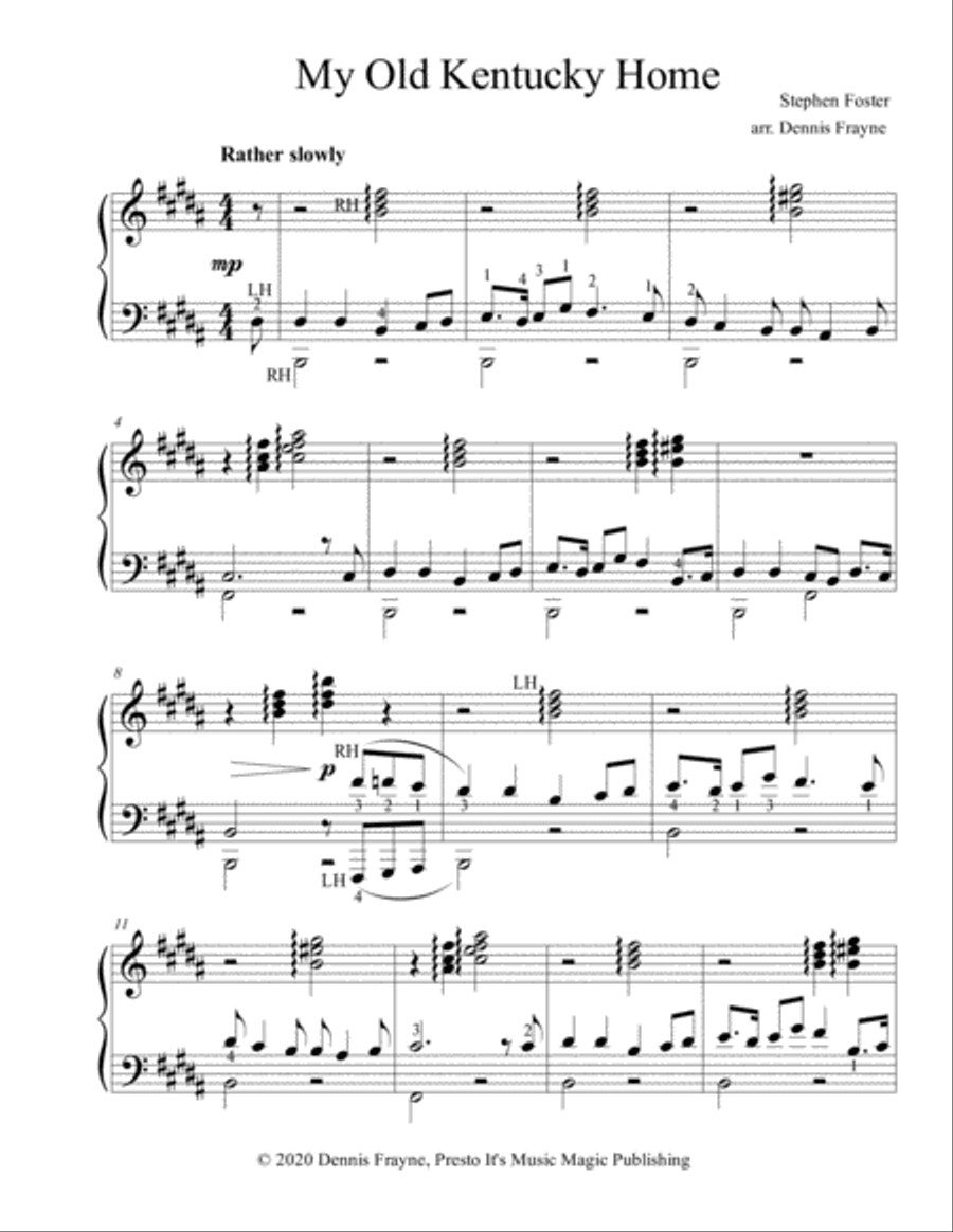 My Old Kentucky Home My Old Kentucky Home Voice scores gallery preview page 1