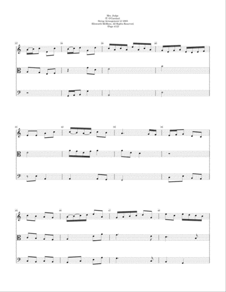 Mrs. Judge For Classical String Trio (Violin, Viola, and Cello) String Quartet scores gallery preview page 5