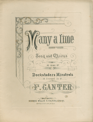 Book cover for Many a Time. Song and Chorus