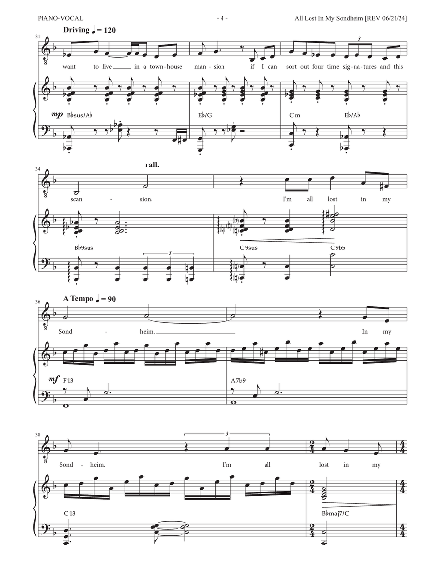All Lost in My Sondheim Piano, Vocal, Guitar scores gallery preview page 4