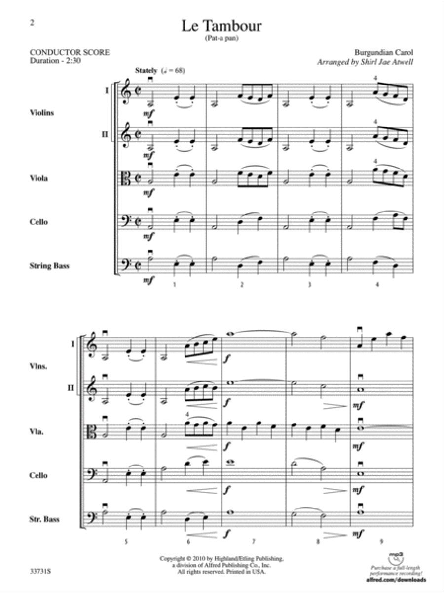 Le Tambour (Pat-a-Pan) Le Tambour (Pat-a-Pan) String Orchestra scores gallery preview page 2