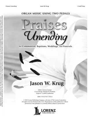 Book cover for Praises Unending for Communion, Baptisms, Weddings, and Funerals